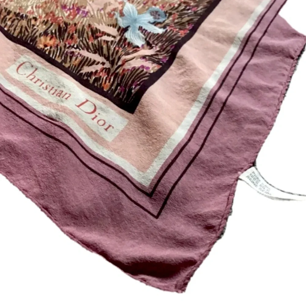 🎆very RARE Vintage CHRISTIAN DIOR silk scarf made in France